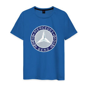 Мужская футболка хлопок с принтом Mersedes benz в Санкт-Петербурге, 100% хлопок | прямой крой, круглый вырез горловины, длина до линии бедер, слегка спущенное плечо. | benz | mersedes | авто | бенз | лого | мерседес