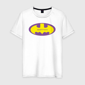 Мужская футболка хлопок с принтом Bartman в Санкт-Петербурге, 100% хлопок | прямой крой, круглый вырез горловины, длина до линии бедер, слегка спущенное плечо. | Тематика изображения на принте: 