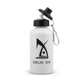 Бутылка спортивная с принтом Deus Ex в Санкт-Петербурге, металл | емкость — 500 мл, в комплекте две пластиковые крышки и карабин для крепления | Тематика изображения на принте: deus ex дэус деус экс