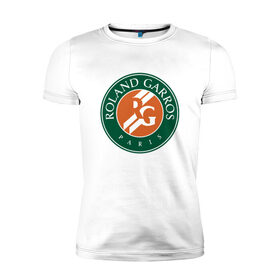 Мужская футболка премиум с принтом Roland Garros в Санкт-Петербурге, 92% хлопок, 8% лайкра | приталенный силуэт, круглый вырез ворота, длина до линии бедра, короткий рукав | paristennis | roland garros