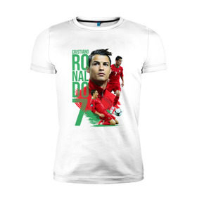 Мужская футболка премиум с принтом Ronaldo в Санкт-Петербурге, 92% хлопок, 8% лайкра | приталенный силуэт, круглый вырез ворота, длина до линии бедра, короткий рукав | роналдо