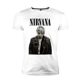 Мужская футболка премиум с принтом nirvana t-shirt в Санкт-Петербурге, 92% хлопок, 8% лайкра | приталенный силуэт, круглый вырез ворота, длина до линии бедра, короткий рукав | kurt cobain | nirvana | гранж | курт кобейн | нирвана