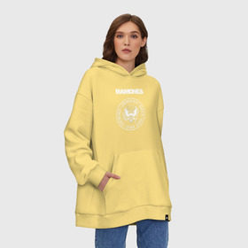 Худи SuperOversize хлопок с принтом Ramones в Санкт-Петербурге, 70% хлопок, 30% полиэстер, мягкий начес внутри | карман-кенгуру, эластичная резинка на манжетах и по нижней кромке, двухслойный капюшон
 | joey ramone | punk | ramones | панк | рамонес