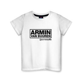 Детская футболка хлопок с принтом Armin van Buuren в Санкт-Петербурге, 100% хлопок | круглый вырез горловины, полуприлегающий силуэт, длина до линии бедер | armada | armin van buuren | trance | армин
