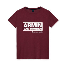 Женская футболка хлопок с принтом Armin van Buuren в Санкт-Петербурге, 100% хлопок | прямой крой, круглый вырез горловины, длина до линии бедер, слегка спущенное плечо | armada | armin van buuren | trance | армин