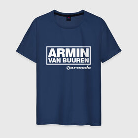 Мужская футболка хлопок с принтом Armin van Buuren в Санкт-Петербурге, 100% хлопок | прямой крой, круглый вырез горловины, длина до линии бедер, слегка спущенное плечо. | armada | armin van buuren | trance | армин