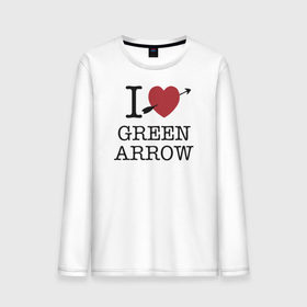 Мужской лонгслив хлопок с принтом I LOVE GREEN ARROW в Санкт-Петербурге, 100% хлопок |  | Тематика изображения на принте: 