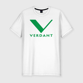 Мужская футболка премиум с принтом VERDANT в Санкт-Петербурге, 92% хлопок, 8% лайкра | приталенный силуэт, круглый вырез ворота, длина до линии бедра, короткий рукав | Тематика изображения на принте: green arrow | vetda | зеленая стрела | оливер