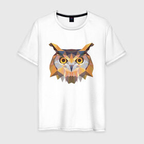 Мужская футболка хлопок с принтом Сова или Филин в Санкт-Петербурге, 100% хлопок | прямой крой, круглый вырез горловины, длина до линии бедер, слегка спущенное плечо. | сова
