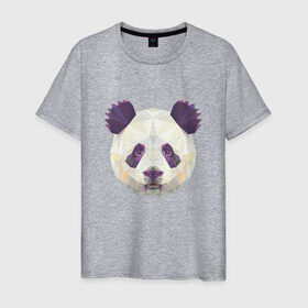Мужская футболка хлопок с принтом Панда, Голова панды в Санкт-Петербурге, 100% хлопок | прямой крой, круглый вырез горловины, длина до линии бедер, слегка спущенное плечо. | панда