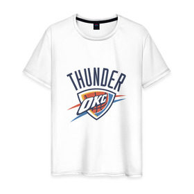 Мужская футболка хлопок с принтом NBA OKLAHOMA THUNDER OKC в Санкт-Петербурге, 100% хлопок | прямой крой, круглый вырез горловины, длина до линии бедер, слегка спущенное плечо. | nba | nba thunder basketball 2015thunder | okc | oklahoma | баскетбол