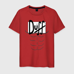 Мужская футболка хлопок с принтом Duff-man в Санкт-Петербурге, 100% хлопок | прямой крой, круглый вырез горловины, длина до линии бедер, слегка спущенное плечо. | Тематика изображения на принте: 
