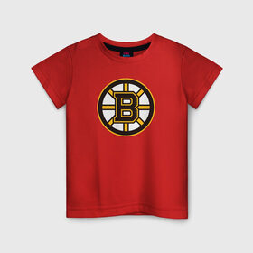 Детская футболка хлопок с принтом Boston Bruins в Санкт-Петербурге, 100% хлопок | круглый вырез горловины, полуприлегающий силуэт, длина до линии бедер | boston bruins | nhl | нхл | хоккей