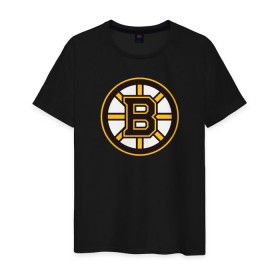Мужская футболка хлопок с принтом Boston Bruins в Санкт-Петербурге, 100% хлопок | прямой крой, круглый вырез горловины, длина до линии бедер, слегка спущенное плечо. | boston bruins | nhl | нхл | хоккей