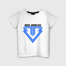 Детская футболка хлопок с принтом Big bang logo в Санкт-Петербурге, 100% хлопок | круглый вырез горловины, полуприлегающий силуэт, длина до линии бедер | big bang | g dragon | k pop | биг бенг | кей поп | корея