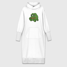 Платье удлиненное хлопок с принтом Грустняш в Санкт-Петербурге,  |  | pepe | грустная жаба | жаба | мем | пепе