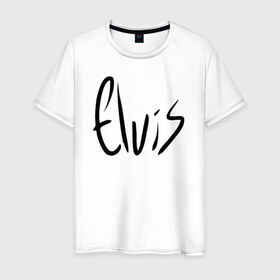 Мужская футболка хлопок с принтом Elvis Aaron Presley в Санкт-Петербурге, 100% хлопок | прямой крой, круглый вырез горловины, длина до линии бедер, слегка спущенное плечо. | elvis aaron presley элвис пресли