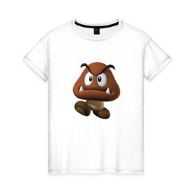 Женская футболка хлопок с принтом GOOMBA Gaming в Санкт-Петербурге, 100% хлопок | прямой крой, круглый вырез горловины, длина до линии бедер, слегка спущенное плечо | dota | dota 2 | goomba gaming | logo | дота | лого