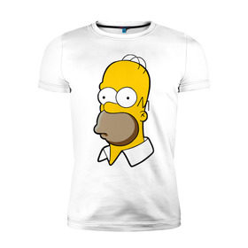 Мужская футболка премиум с принтом Homer в Санкт-Петербурге, 92% хлопок, 8% лайкра | приталенный силуэт, круглый вырез ворота, длина до линии бедра, короткий рукав | homer simpson симпсоны барт гомер