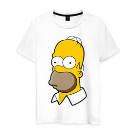Мужская футболка хлопок с принтом Homer в Санкт-Петербурге, 100% хлопок | прямой крой, круглый вырез горловины, длина до линии бедер, слегка спущенное плечо. | homer simpson симпсоны барт гомер