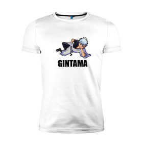 Мужская футболка премиум с принтом Gintama в Санкт-Петербурге, 92% хлопок, 8% лайкра | приталенный силуэт, круглый вырез ворота, длина до линии бедра, короткий рукав | gintama саката гинтокиgintama | gintoki | sakatа | гинтама | гинтоки | саката