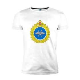 Мужская футболка премиум с принтом Военно-воздушные силы в Санкт-Петербурге, 92% хлопок, 8% лайкра | приталенный силуэт, круглый вырез ворота, длина до линии бедра, короткий рукав | армия | военно воздушные силы | военный | войска | вооруженные | силы | служба | эмблема
