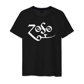 Мужская футболка хлопок с принтом Led Zeppelin в Санкт-Петербурге, 100% хлопок | прямой крой, круглый вырез горловины, длина до линии бедер, слегка спущенное плечо. | led zeppelin music лэд зепплин
