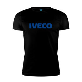 Мужская футболка премиум с принтом Iveco в Санкт-Петербурге, 92% хлопок, 8% лайкра | приталенный силуэт, круглый вырез ворота, длина до линии бедра, короткий рукав | ивеко