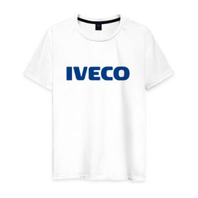 Мужская футболка хлопок с принтом Iveco в Санкт-Петербурге, 100% хлопок | прямой крой, круглый вырез горловины, длина до линии бедер, слегка спущенное плечо. | ивеко