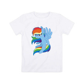 Детская футболка хлопок с принтом Rainbow Dash Angry в Санкт-Петербурге, 100% хлопок | круглый вырез горловины, полуприлегающий силуэт, длина до линии бедер | Тематика изображения на принте: friendship is magic | my little pony | rainbow dash