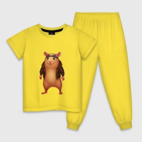Детская пижама хлопок с принтом Хомяк в Санкт-Петербурге, 100% хлопок |  брюки и футболка прямого кроя, без карманов, на брюках мягкая резинка на поясе и по низу штанин
 | арт | животные | зверь | няша | смешное | хомяк | хомячок