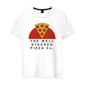 Мужская футболка хлопок с принтом The Well Stacked Pizza в Санкт-Петербурге, 100% хлопок | прямой крой, круглый вырез горловины, длина до линии бедер, слегка спущенное плечо. | grandtheftauto | lossantos | pizza | sanandreas | забегаловки в grand theft auto: san andreasgta