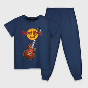 Детская пижама хлопок с принтом Hard Rock cafe в Санкт-Петербурге, 100% хлопок |  брюки и футболка прямого кроя, без карманов, на брюках мягкая резинка на поясе и по низу штанин
 | гитара
