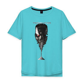 Мужская футболка хлопок Oversize с принтом Терминатор в Санкт-Петербурге, 100% хлопок | свободный крой, круглый ворот, “спинка” длиннее передней части | genisys | terminator | арнольд | генезис | терминатор | шварцнеггер