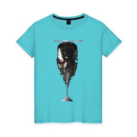 Женская футболка хлопок с принтом Терминатор в Санкт-Петербурге, 100% хлопок | прямой крой, круглый вырез горловины, длина до линии бедер, слегка спущенное плечо | genisys | terminator | арнольд | генезис | терминатор | шварцнеггер