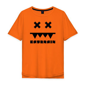 Мужская футболка хлопок Oversize с принтом Eatbrain Logo в Санкт-Петербурге, 100% хлопок | свободный крой, круглый ворот, “спинка” длиннее передней части | eatbrain | music | для любителей жирного neurofunk звучания.drum