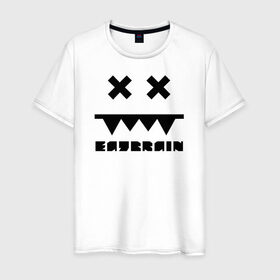 Мужская футболка хлопок с принтом Eatbrain Logo в Санкт-Петербурге, 100% хлопок | прямой крой, круглый вырез горловины, длина до линии бедер, слегка спущенное плечо. | eatbrain | music | для любителей жирного neurofunk звучания.drum