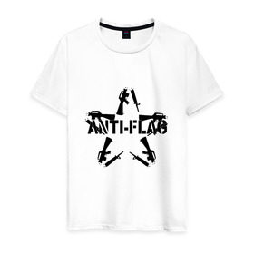 Мужская футболка хлопок с принтом Anti-Flag в Санкт-Петербурге, 100% хлопок | прямой крой, круглый вырез горловины, длина до линии бедер, слегка спущенное плечо. | Тематика изображения на принте: anti flag | punk | punk rock | rock