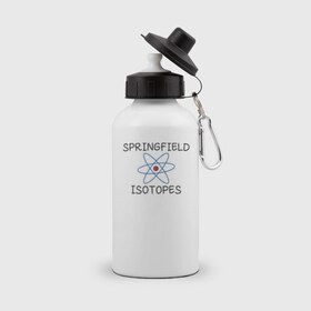 Бутылка спортивная с принтом Springfield isotopes в Санкт-Петербурге, металл | емкость — 500 мл, в комплекте две пластиковые крышки и карабин для крепления | Тематика изображения на принте: 