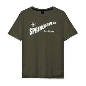 Мужская футболка хлопок Oversize с принтом Springfield isotopes в Санкт-Петербурге, 100% хлопок | свободный крой, круглый ворот, “спинка” длиннее передней части | springfield isotopes симпсоны simpsons homer