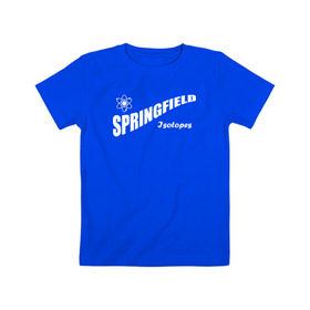 Детская футболка хлопок с принтом Springfield isotopes в Санкт-Петербурге, 100% хлопок | круглый вырез горловины, полуприлегающий силуэт, длина до линии бедер | springfield isotopes симпсоны simpsons homer