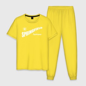 Мужская пижама хлопок с принтом Springfield isotopes в Санкт-Петербурге, 100% хлопок | брюки и футболка прямого кроя, без карманов, на брюках мягкая резинка на поясе и по низу штанин
 | springfield isotopes симпсоны simpsons homer