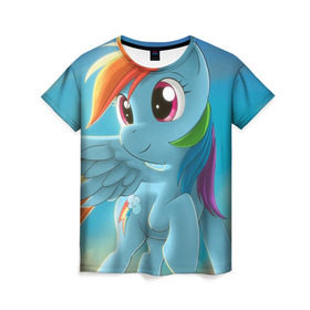 Женская футболка 3D с принтом My littlle pony в Санкт-Петербурге, 100% полиэфир ( синтетическое хлопкоподобное полотно) | прямой крой, круглый вырез горловины, длина до линии бедер | littlle | littlle pony | pony | пони