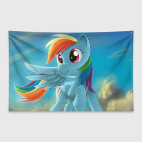 Флаг-баннер с принтом My littlle pony в Санкт-Петербурге, 100% полиэстер | размер 67 х 109 см, плотность ткани — 95 г/м2; по краям флага есть четыре люверса для крепления | littlle | littlle pony | pony | пони