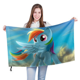 Флаг 3D с принтом My littlle pony в Санкт-Петербурге, 100% полиэстер | плотность ткани — 95 г/м2, размер — 67 х 109 см. Принт наносится с одной стороны | littlle | littlle pony | pony | пони