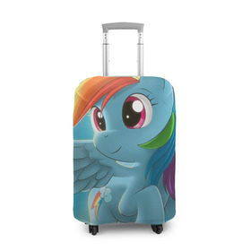 Чехол для чемодана 3D с принтом My littlle pony в Санкт-Петербурге, 86% полиэфир, 14% спандекс | двустороннее нанесение принта, прорези для ручек и колес | littlle | littlle pony | pony | пони