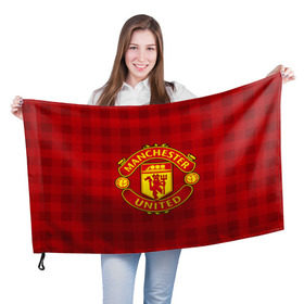 Флаг 3D с принтом Manchester united в Санкт-Петербурге, 100% полиэстер | плотность ткани — 95 г/м2, размер — 67 х 109 см. Принт наносится с одной стороны | manchester united | манчестер юнайтед | спорт | фк | футбол