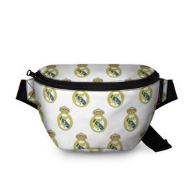 Поясная сумка 3D с принтом Real Madrid в Санкт-Петербурге, 100% полиэстер | плотная ткань, ремень с регулируемой длиной, внутри несколько карманов для мелочей, основное отделение и карман с обратной стороны сумки застегиваются на молнию | real madrid | реал мадрид | спорт | фк | футбол