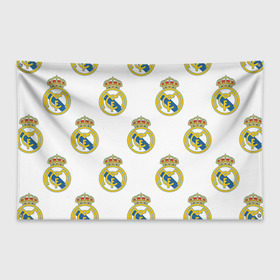 Флаг-баннер с принтом Real Madrid в Санкт-Петербурге, 100% полиэстер | размер 67 х 109 см, плотность ткани — 95 г/м2; по краям флага есть четыре люверса для крепления | real madrid | реал мадрид | спорт | фк | футбол