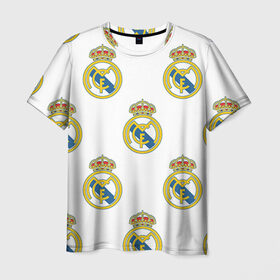 Мужская футболка 3D с принтом Real Madrid в Санкт-Петербурге, 100% полиэфир | прямой крой, круглый вырез горловины, длина до линии бедер | Тематика изображения на принте: real madrid | реал мадрид | спорт | фк | футбол